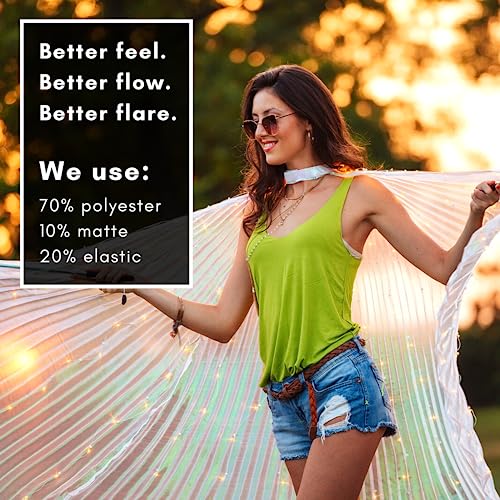 Tidalpool Illuminated Veil - Angel Wings Adult Size - Festival Clothing & Angel Costume - Fairy Wings & Rave Clothes Cosplay Outfit (Yellow) #TOP3