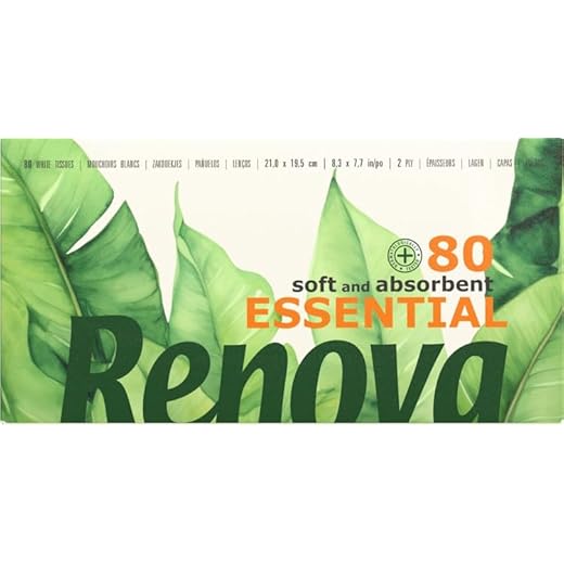 Renova Pañuelos faciales Plenitude Maxi Blancos - 80 pañuelos