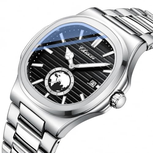 Image of Gosasa Fashion Men's Watches Date Business Watch Stainless Steel Luxury Style Luminous Quartz Waterproof Analog Display Male Wristwatch