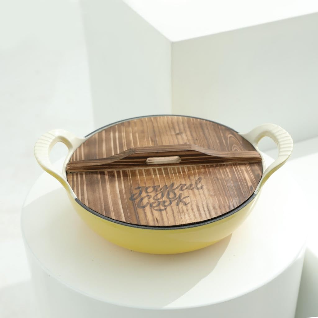 Joyful Cook Enameled Cast Iron Wok