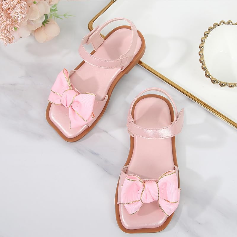 Image of kkdom Girls Cute Heart Sandals Open Toe Summer Flats Dress Sandals Shoes