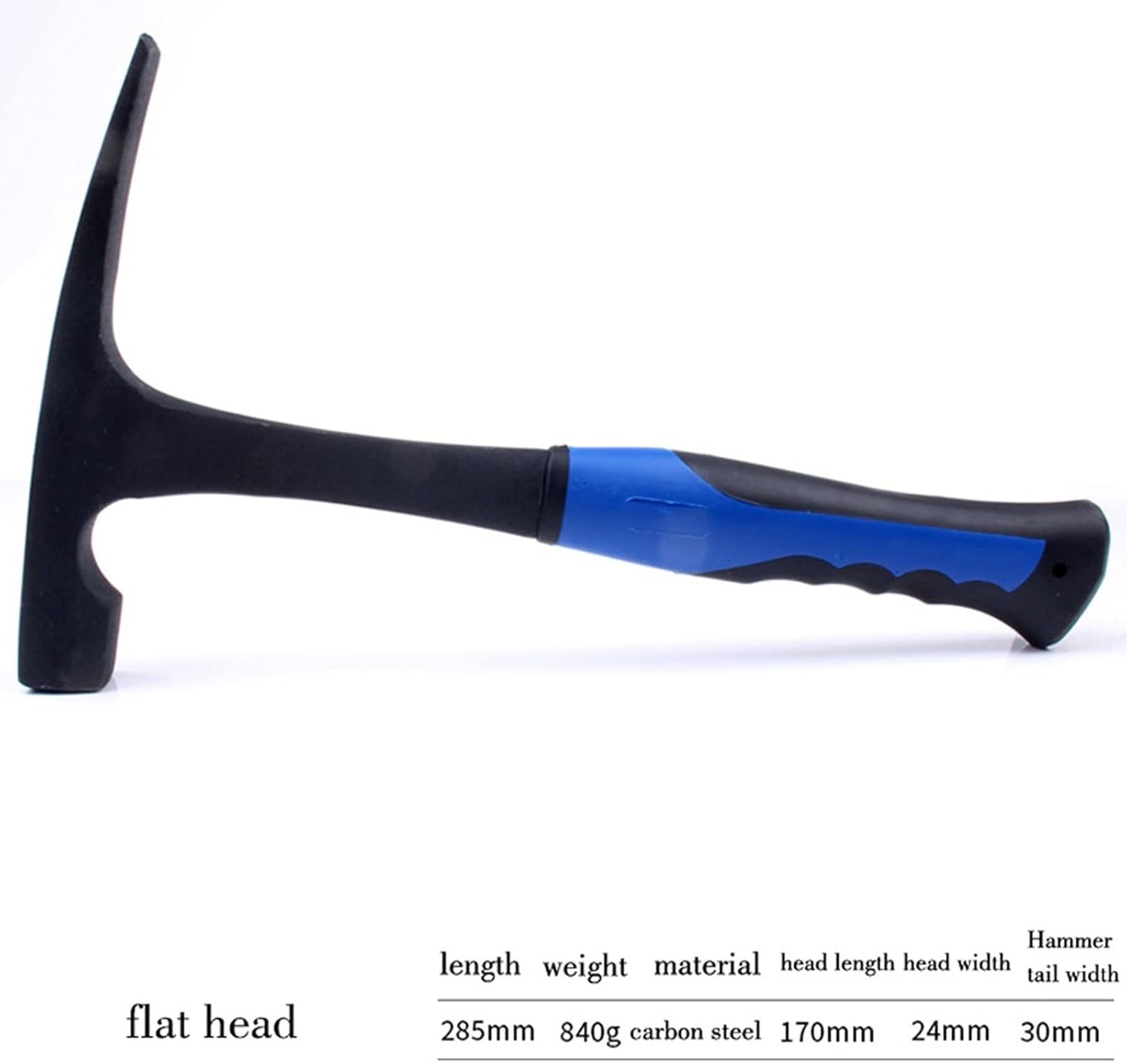 INLIMA Hammer High Carbon Steel Geological Stratigraphic Hammer Rock Pick Geology Prospecting Hand Tools Flat/Pointed Tip Shock Reduction