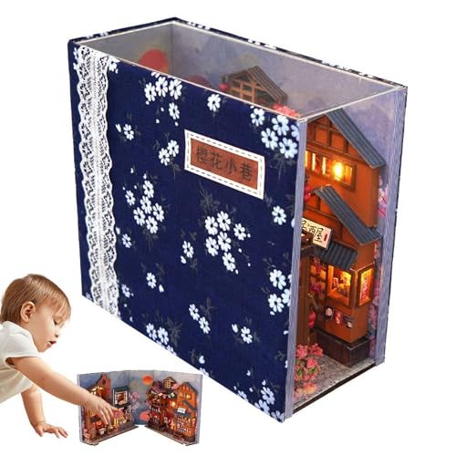 Kit per la casa in miniatura 3D, kit di angolo lettura, modello di strada giapponese per mensole, tavolo, regalo di Capodanno, compleanno, San, per adolescenti, adulti
