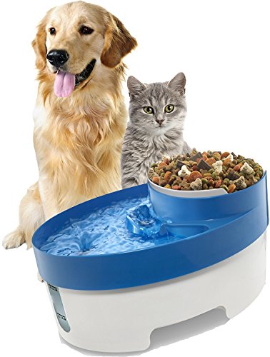 Konetun Blue Vortex Alimentador de Agua filtrada para Mascotas con Cuenco extraíble y luz de Seguridad integrada, Funcionamiento súper silencioso, soporta hasta 3 litros de Agua, sin BPA