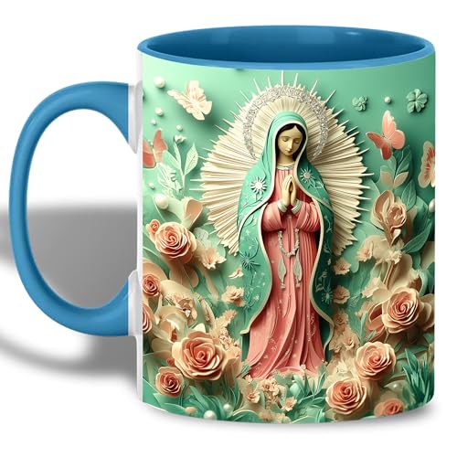 Taza de Cerámica Virgen de Guadalupe 11oz Azul miniatura 1