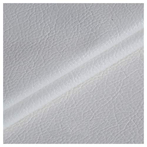 Polipiel para tapizar, realizar manualidades decorar, muebles, cojines, coches, sillas, sofás, bolsos. Tela Ecopiel. Cuero Sintético. 138 cm de ancho(Colour: White,Size:1.38x1m/54.3x39.4inch)(White,1.