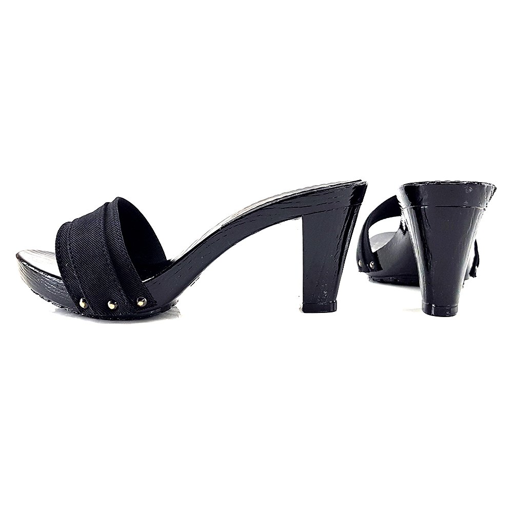 Kiara Shoes Zoccolo Nero con Tacco 8 cm - K5501 Nero