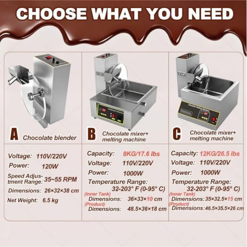 Chocolate Melting Pot with Mixing Wheel, 1000W Candy Melter Warmer Machine, Perfect for Dipping Treats Like Cake Pops and Strawberries, Ideal for Fondue — view 5