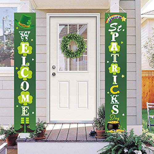 Dazonge Dazonge St. Patrick's Day Decorations | Lucky St. Patty's Day Welcome Signs for Porch/Front Door/Home Decor | St. Patrick's Day Party Accessory
