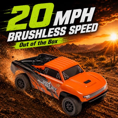 Image of HOBBYPLUS Speck SCT Brushless 1 /24 2WD RC Short Course Truck RTR, 8000KV Brushless Motor, Hobbywing ESC, Oil-Filled Shocks, High-Speed Off Road RC Truck (Brushless Orange)