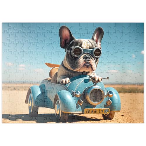 MyPuzzle Divertente Bulldog Alla Guida Di Un'auto - Premium 200 Pezzi Puzzle - MyPuzzle Collezione speciale di Starnberger Spiele