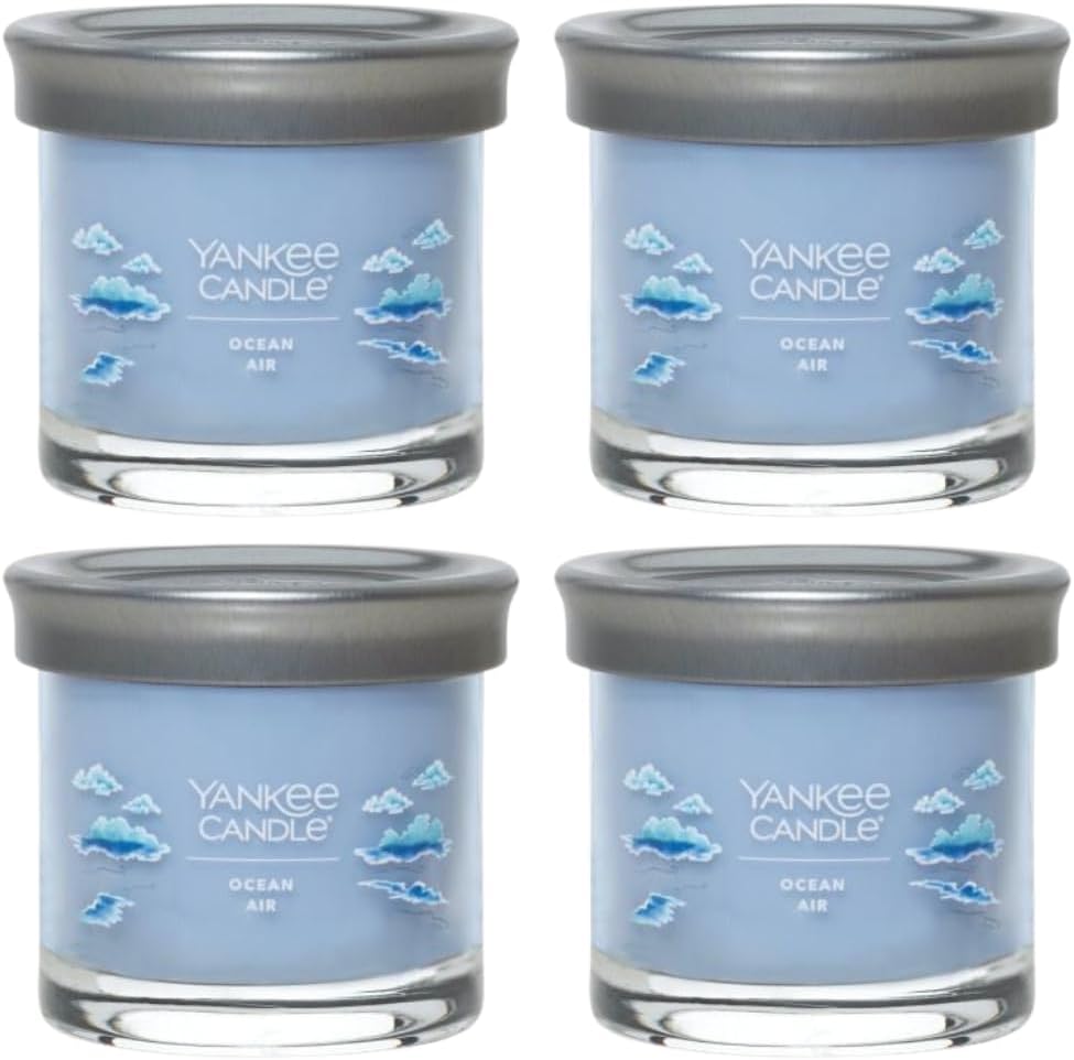 Yankee Candle Small Tumbler Scented Single Wick Jar Candle, White Strawberry Bellini, Over 20 Hours of Burn Time, 4.3 Ounce (Pack of 4)