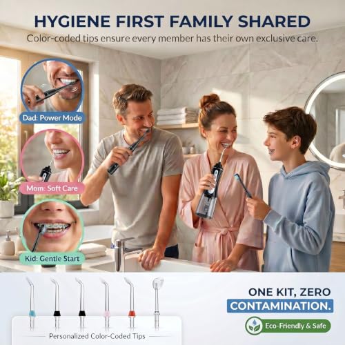 Image of MOCEL Water Dental Flosser and Electric Toothbrush Combo - Portable Oral Clean Kit for Teeth Cleaning, Braces & Gums Care