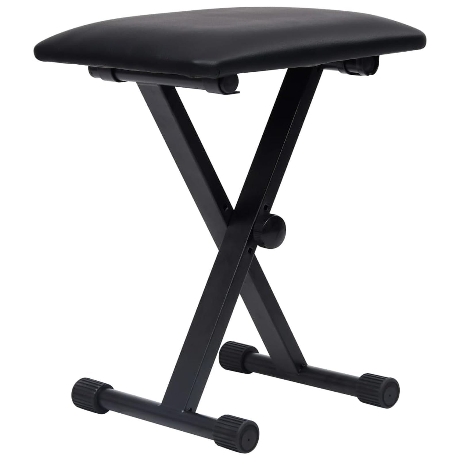 Lechnical Supporto Tastiera a Doppia Staffa Set con Sgabello Gambe Sostegno Base Appoggio Porta Pianola Stand Accessori Musica Strumenti Nero-70097