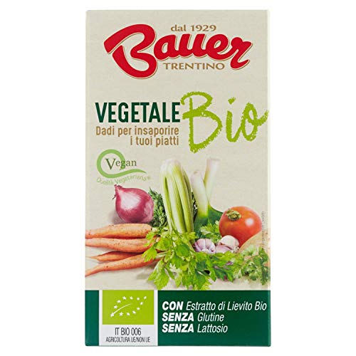 Senza lattosio Bauer Dado per Brodo Vegetale Bio, 6 x 10g