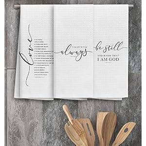 TNUW Inspirational Christian Scriptures Kitchen Towels,Christian Hand Towels Dish Towels 16″×24″Set of 3,Gifts for Christian Women Faith Girls Mom,Blessed Kitchen Towels TNUW Inspirational Christian Scriptures Kitchen TowelsChristian Hand Towels Dish Towels 1624Set of 3Gifts for Christian Women Faith Girls MomBlessed Kitchen Towels