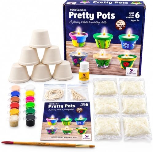 TOYKRAFTT Pretty Pots Painting & Candle Making Kit for Kids Age 9-12