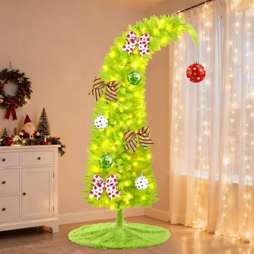 DIYDEC 5.25Ft/160CM Limettengrün Weihnachtsbaum，Naturgetreuer...