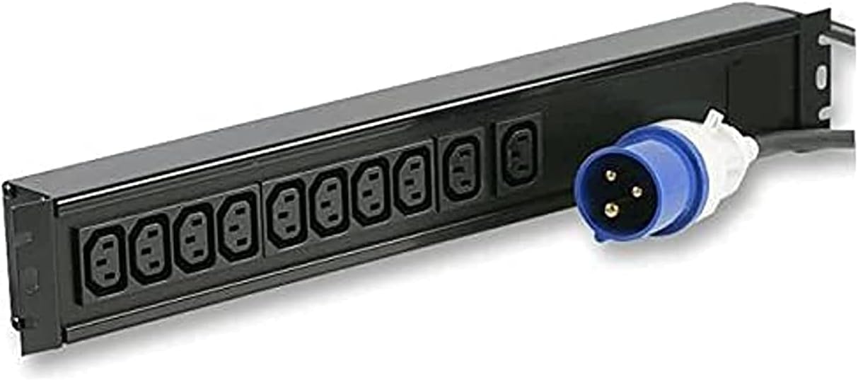 DKURVE® 12-Way C13 Rack-Mount PDU with 32 A Commando Plug 1.5U Horizontal PDU (12 WAY C13 TO 32 AMP INDUSTRIAL PLUG)