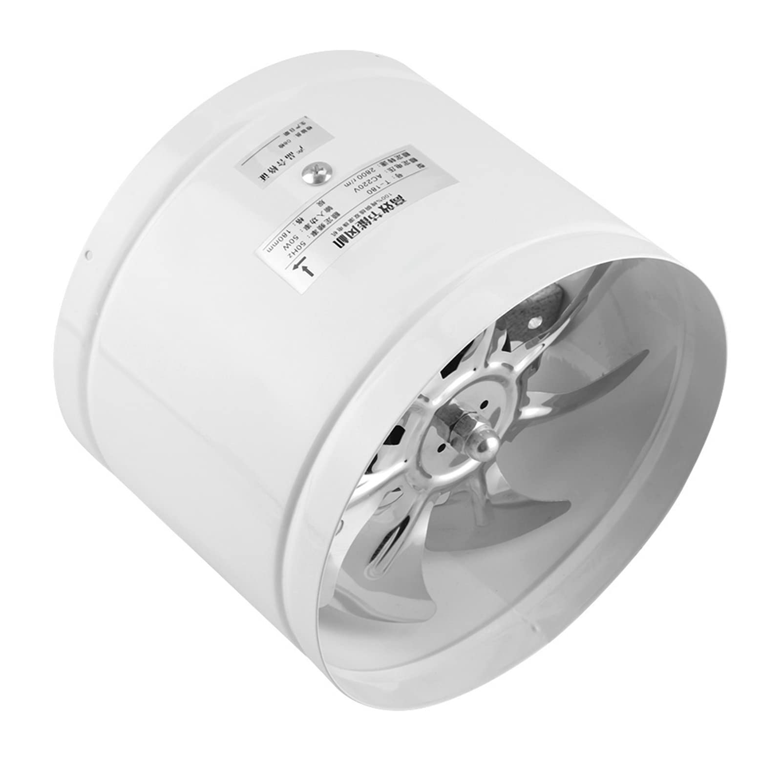 Wentylator wylotowy 50 W, 220 V, 180 mm, cichy wentylator wyciągowy, ścienny układ wydechowy, wentylacja wylotowa, do kuchni, łazienki, toalety