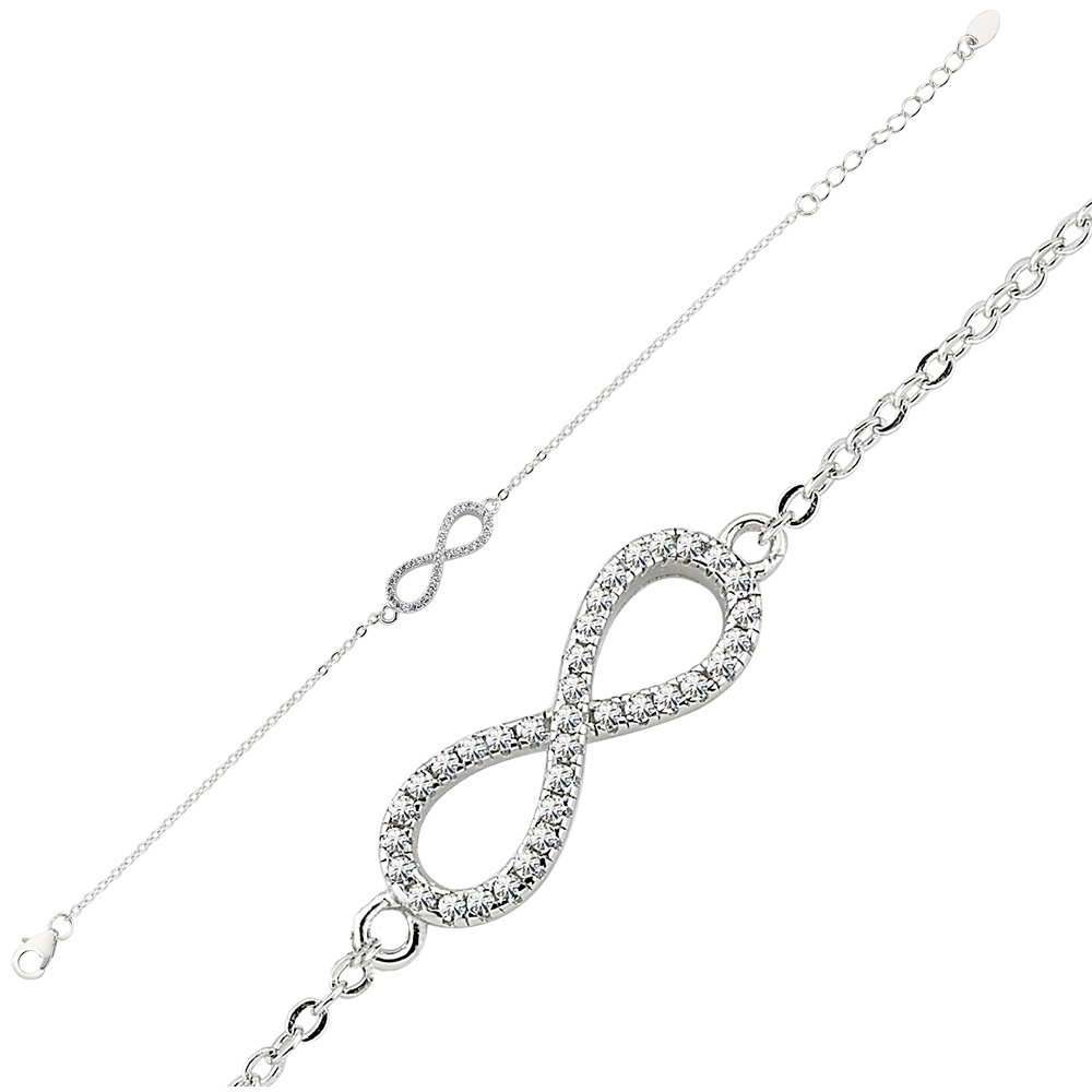 BRACCIALE TENNIS MABINA IN ARGENTO E ZIRCONI BIANCHI E VERDI | Biffi