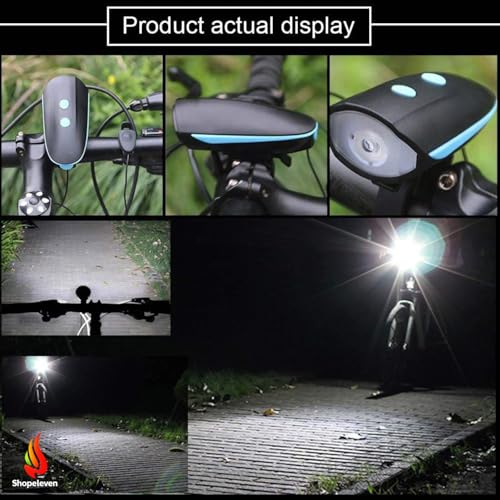 Image of 2-in-1 Rechargeable and Waterproof LED Cycle Front Lights (3 Modes) with Horn (140 dB), Cycle Bell (Cycle Light)