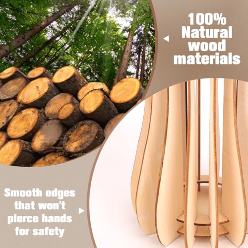 Image of Kaempe Wooden Vase Compatible for Lego Flowers Bouquet, 3D Wooden Puzzle Vase for Lego Botanicals, Daffodils, Sunflowers, Roses, Cherry Blossom, Tulips, Lotus (Style 3)