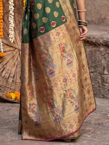 Image of AKHILAM Women's Kanjivaram Pure Soft Silk Saree For Women Saree With Unstitched Blouse Piece |Soft banarasi saree for women|silk saree pure silk