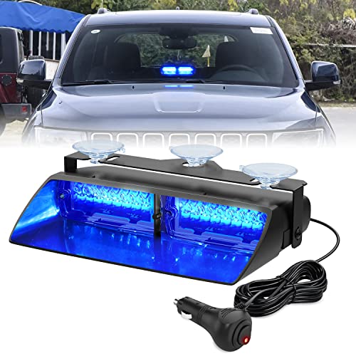 Nilight Blue Emergency Strobe Lights Windshield Hazard Warning Safety Flash with Suction Cups Super Bright LED Strobe Light for Police Enforcement Firefighters Vehicle Truck