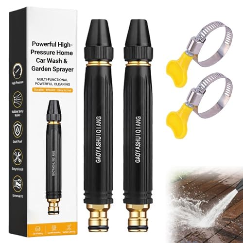 Larnto High Pressure Sprayer Larnto Powerful High-Pressure Home Car Wash & Garden Sprayer High Pressure Hose Nozzle for Car Washing and Outdoor Cleaning Pressure Cleaning Accessory (2PCS)