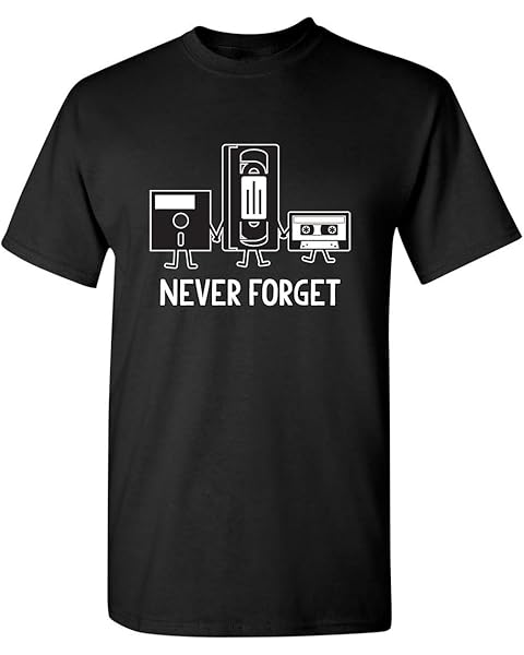 Never Forget Mens Cassette Tape VHS Music Old School Mens Retro Funny T Shirt