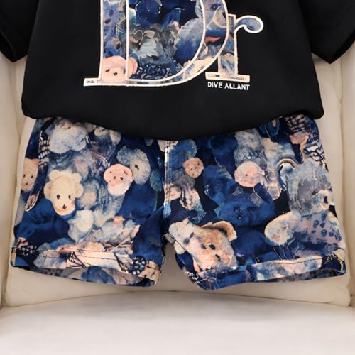 Image of Googo Gaaga Boys Printed Clothing Set | Tshirt Combo Set - Includes a stylish T-shirt and matching shorts for a complete everyday outfit.