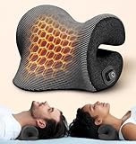 DEMACAT 3s Heated Neck Stretcher for Pain Relief, Graphene Heating Pad, Odorless Neck Cloud Cervical Traction Device Chiropractic Pillow for Shoulder, Christmas Gifts for Women, Men, Mom, Dad (Black)
