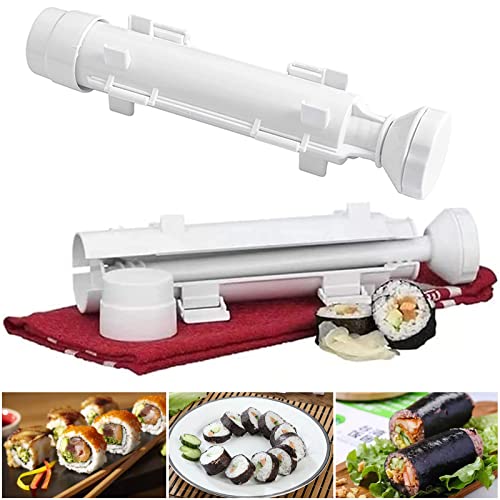 Ambolio Sushi Maker Kit Sushi Maker Roller Kit de Machine à Sushis pour Débutants Appareil à Sushi Bazooka Sushi DIY Sushi Making Machine Légumes Viande Rouler Outil Cuisine Accessoires Sushi Outil