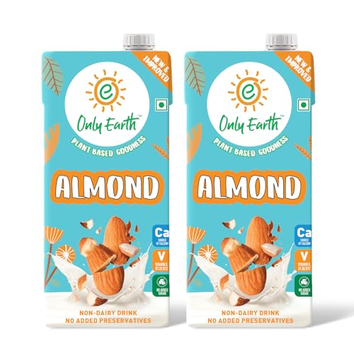 Image of Only Earth Almond Milk - Barista Edition | Unsweetened Plant-Based Milk | Sugar Free | Non-Dairy & Lactose-Free | High in Calcium & Vitamins D, E, B1, B2, B12 | Preservative-Free | 1L (Pack of 2)