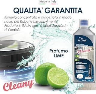 CLEANY Detergente Concentrato per Robot Lavapavimenti e Aspirazione con Igienizzante Multisurface 1000ml pulizia senza aloni e sostenibile Adatto a tutti i Robot (Agrumi)