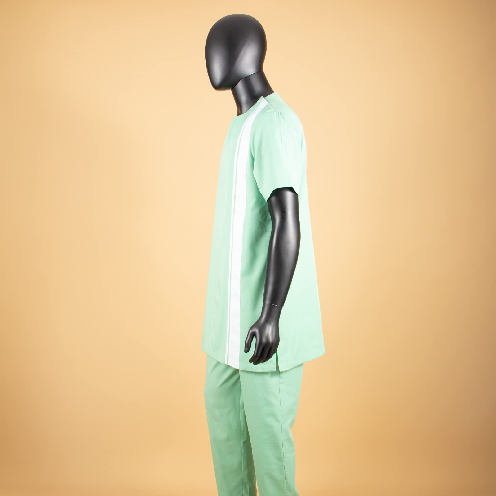 Trajes africanos para hombre, camisas y pantalones, conjunto de 2 piezas, atuendo Ankara de talla grande, traje casual, Verde claro, Large