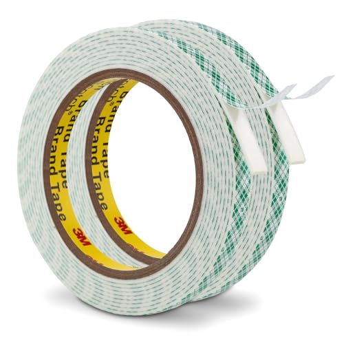 Image of 3M Double Sided Foam Tape 0.39 inch x 10Ft 2 Pack White | Double Coated Urethane Adhesion Polyurethane Tape for Bonding Attaching Mounting Interior Signage Nameplates DIY Card