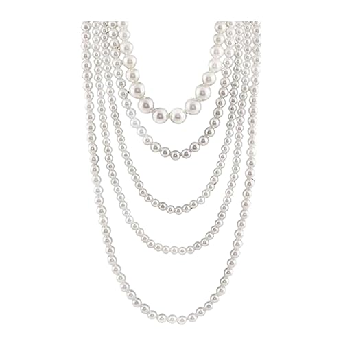 Pearl Necklace for Women Multi Long Strand Layered Pearl Necklaces