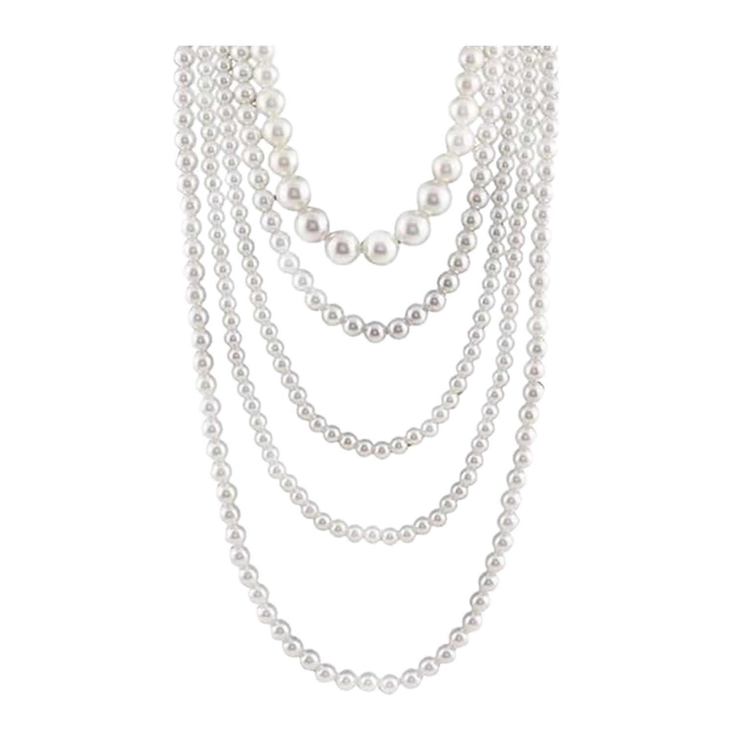 Collier de perle pour femmes : modèle en couches à brin multiples - 3