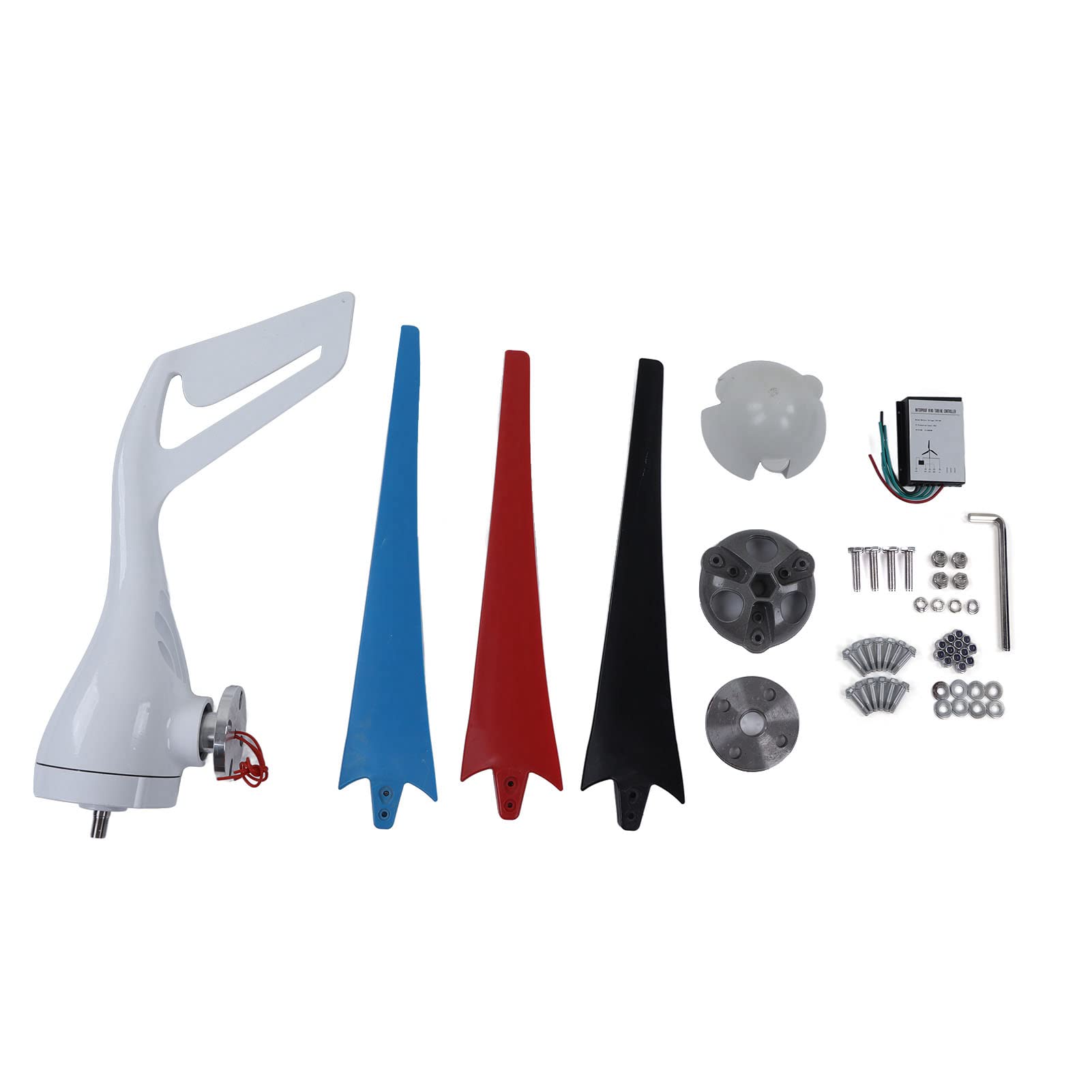Aramox Generatore Eolico 400W Piccola Turbina Eolica con 3 Pale in Fibra di Nylon Generatore Trifase AC a Magneti Permanenti Bassa velocità di Avvio Tracciamento Automatico del per Cabina Marina