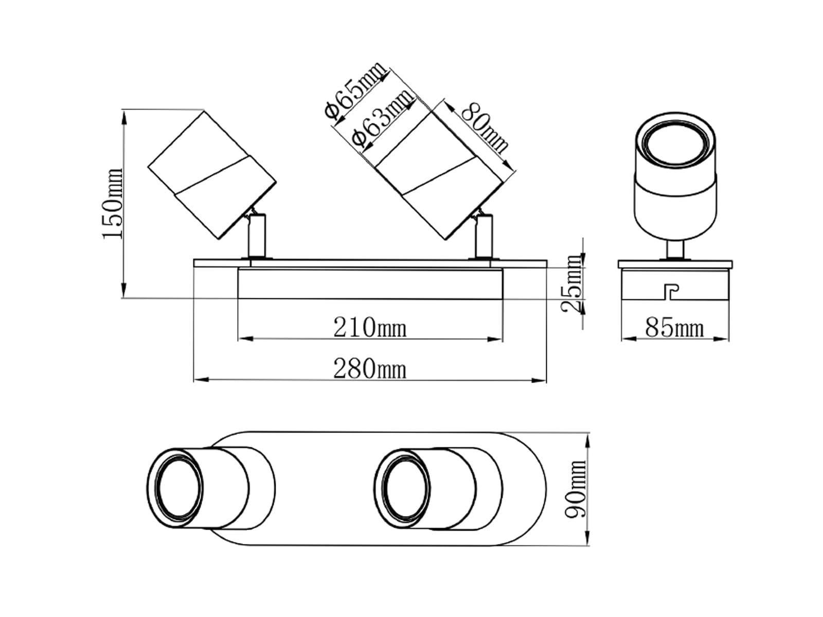 Trio Lampada da soffitto Aruni 801100231, metallo bianco opaco, legno naturale, escl. 2x GU10