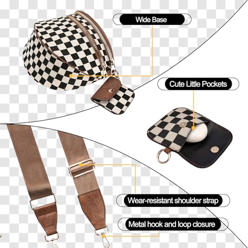 Image of Checkered Crossbody Bag, Bum Bags for Women Crossbody,Spacious Sling Bag Purse Fanny Packs with Shoulder Strap