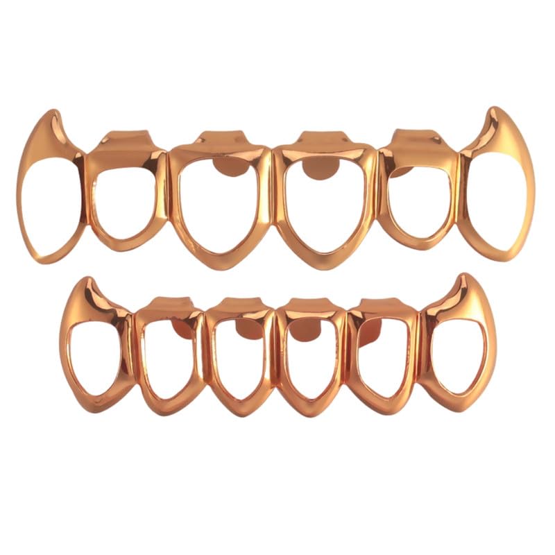 Copper Plated 6-Hole Fang Glossy Teeth Braces Decorative Accessory For Men And Women-image-18