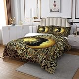 El paquete incluye: 1 colcha de tamaño king de 240 x 260 cm y 2 fundas de almohada de 80 x 80 cm. Tamaño extragrande: excelente cobertura en los lados de la cama (la colcha y el shams están impresos solo en la parte delantera).