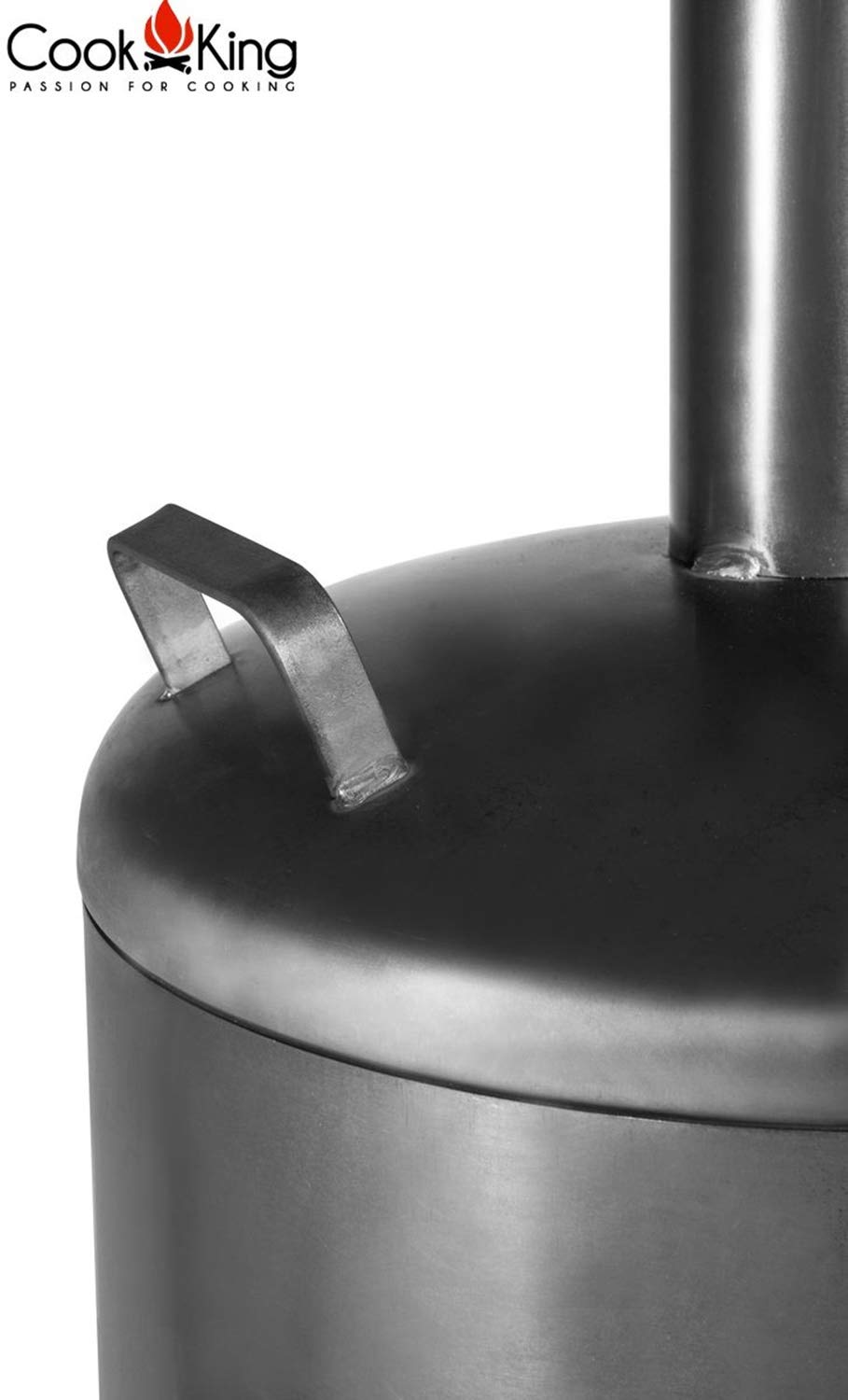 Gartenkamin Faro Gartenofen H 158 cm zum Heizen und Grillen Terrassenofen aus Naturstahl Kamin Ofen CookKing