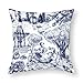 Fundas de cojín, 1 funda de cojín Toile De Jouy Garden Parejas, fundas de almohada decorativas de 17 x 17 pulgadas