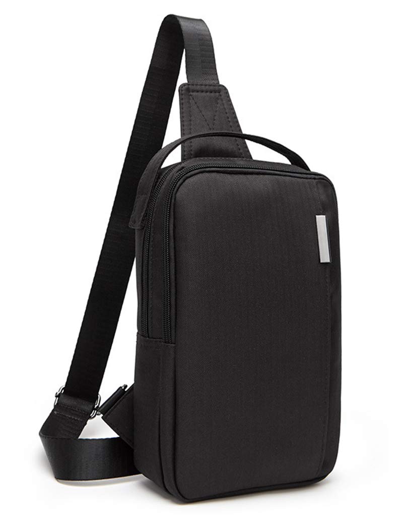 Flax Sling Bag Waterproof Lightweight One Strap Small Rucksack Backpack with Earphone Hole for Travel Daily