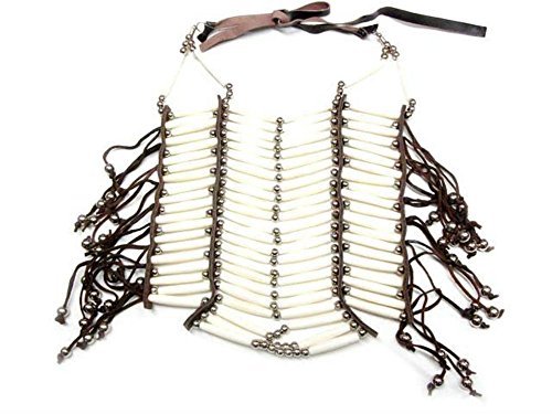 Roger Enterprises Brown Hand Crafted Buffalo Bone Hair Pipes Breast Chest Plate Indian Native American Roger Enterprises Brown Hand Crafted Buffalo Bone Hair Pipes Breast Chest Plate Indian Native American