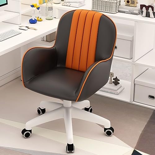 Silla de oficina ergonómica, silla giratoria de piel sintética para oficina en casa, estudio y juegos, diseño cómodo para largas horas